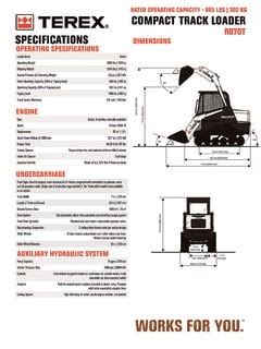 TEREX R070T Specifications